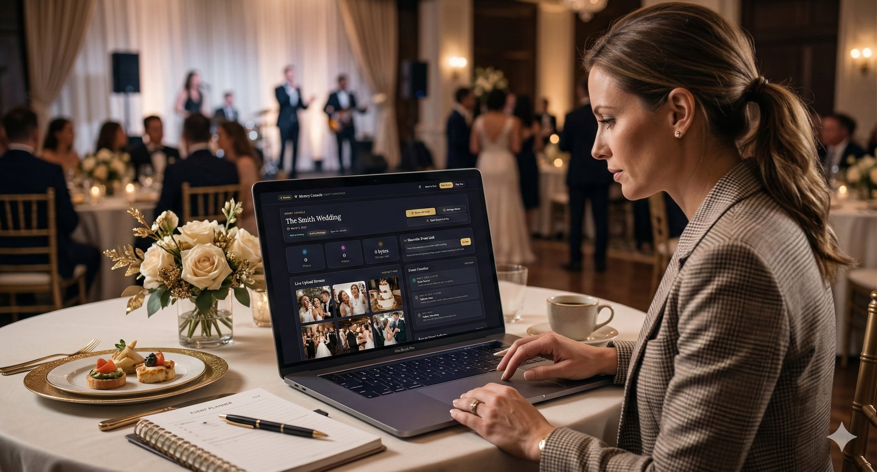 Host dashboard for managing event media